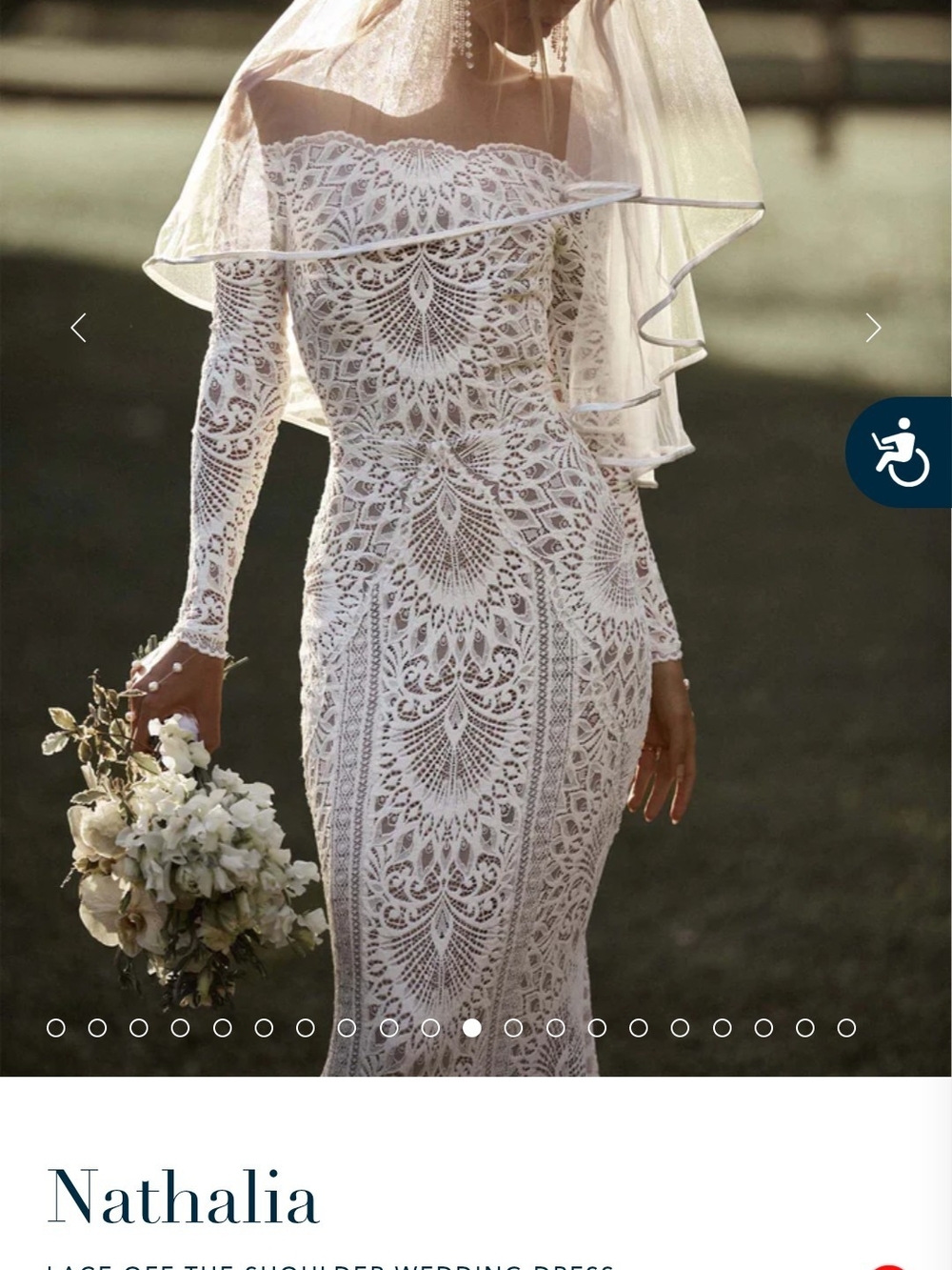 White Lace Off-Shoulder Wedding Dress